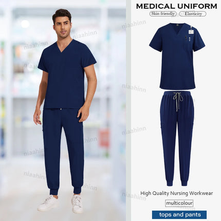 Wholesale Price Medical Scrubs Women Men Multicolour Scrub Top+pants Suit Short Sleeved Nursing Joggers Scrub Veterinary Uniform-KarWorkwear
