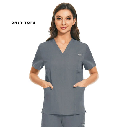 Medical Uniform Lab Clothes Women Mens Scrubs Tops Nurse Nursing Uniform Vet Costume Spa Workwear Hospital Surgery Work Shirts-KarWorkwear