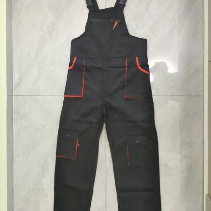 Bib Overalls Mens Women Work Clothing Plus Size Protective Coveralls Strap Jumpsuit Multi Pockets Uniform Sleeveless Cargo Pants-KarWorkwear