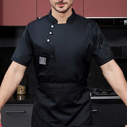 Chef Uniform Short Sleeves Soft Plus Size Bakery Restaurant Chef Uniform Work Clothes Chef Shirt Kitchen Work Attire-KarWorkwear