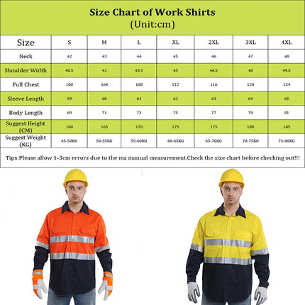 Miner Hi Vis Button Work Shirt for Men Reflective Yellow and Navy Blue Two Tone Safety Cotton Shirt