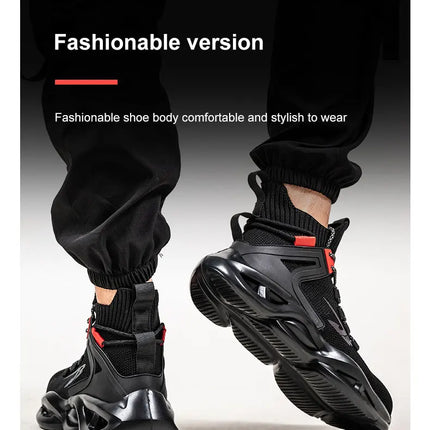 Luminous Steel Toe Boots For Men Non-slip Work Boots Indestructible Shoes Kitchen Restaurant Safety Boots Male Footwear 36-48-KarWorkwear