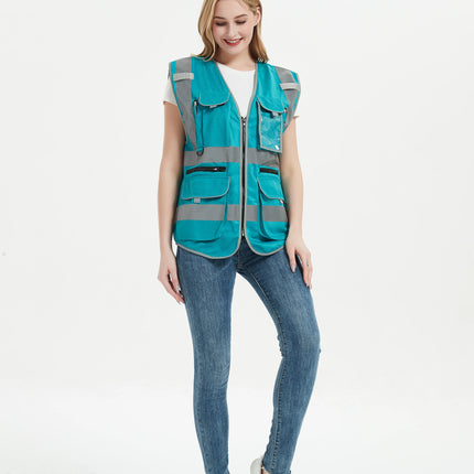Work Vest for Women Work Clothes Hi Vis Workwear Vest with Pockets