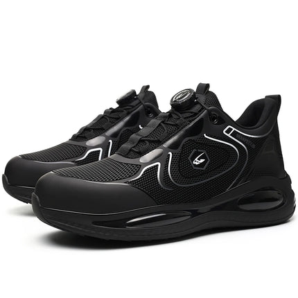 Work Security-Protection Boots for Men Women Lightweight Work Sneakers Breathable Steel Toe Shoes Rotating Button Safety Shoes-KarWorkwear