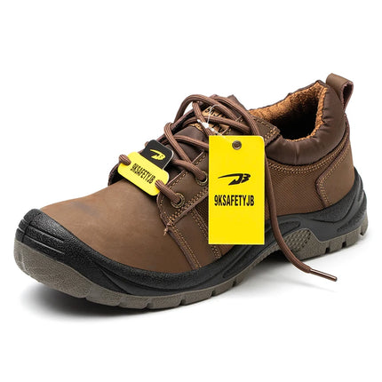 Safety shoes men's leather welding shoes anti-smashing, anti-puncture, non-slip sports Steel toe soft work boots for women-KarWorkwear