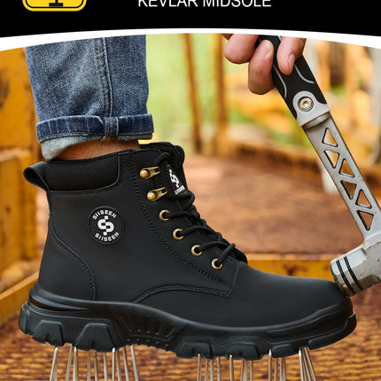 Men's Safety Shoes Anti-impact Steel Toe Puncture-resistant Kevlar Outdoor Construction Site Safety Boots Workshop Factory Work