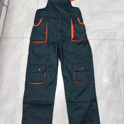 Bib Overalls Men's Work Clothes Plus Size Protective Coveralls Strap Jumpsuit Multi Pockets Uniform Work Dungarees Cargo Pants-KarWorkwear