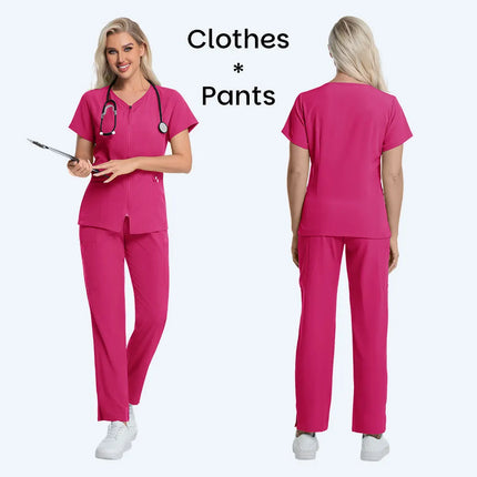 Pharmacist Operating Room Scrub Nursing Set Doctor Solid Color Surgical Gown Breathable Scrub Medical Uniform Lab Nurse Overalls