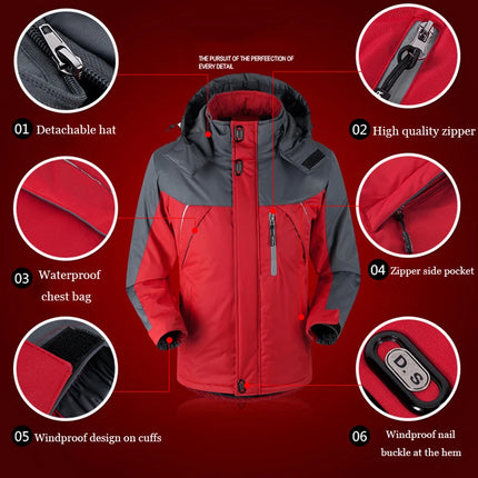 Winter Men's Cotton Padded Jacket Outdoor Work Parka Coat Casual Thick Warm Outdoor Hiking Camping Ski Coats Windproof Jacket