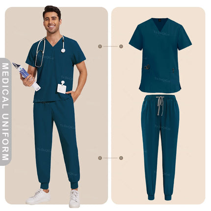 Nurse Uniforms Woman Hospital Doctor Men's Medical Sweatshirt Nursing Pants Unisex Workshop Uniforms Beauty SPA Work Clothes New-KarWorkwear