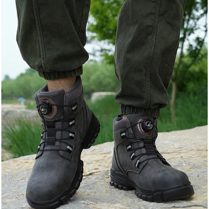 Waterproof Safety Boots Men Indestructible Steel Toe Work Boots Anti-smash Stab-resistant Safety Shoes Biker Botas Para Hombre