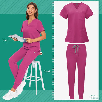 Spa Beauty Uniform Dental Scrub Unisex Nursing Sets Comfortable Work Clothes Hospital Surgical Uniform Clinical Nursing Uniforms-KarWorkwear