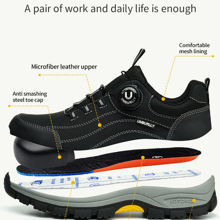 Men's Steel Head Safety Shoes Puncture And Smash Resistant Lightweight Sole Breathable Upper for Outdoor Workshop Work Shoes