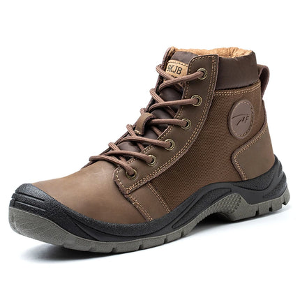 Safety shoes men's leather welding shoes anti-smashing, anti-puncture, non-slip sports Steel toe soft work boots for women-KarWorkwear