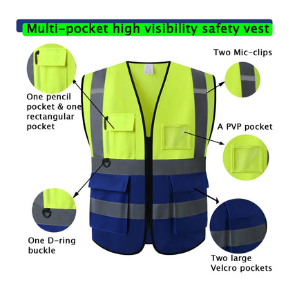 High Visibility Security Working Reflective  Vest Personalized Construction Traffic Outdoor  Cycling Wear