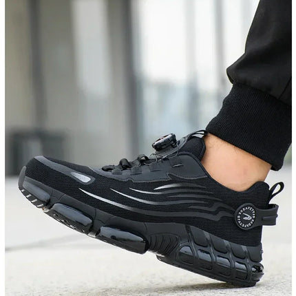Rotating Button New Safety Shoes Men Anti-smash Anti-puncture Work Shoes Fashion Men Sport Shoes Security Protective Boots Men