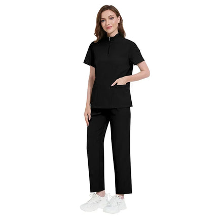 Hospital Doctor Nursing Uniform Women Wholesale Casual Short Sleeved V-neck Jogger Suits Nurse Pharmacy Working Medical Uniforms-KarWorkwear