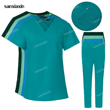 Women Men Straight Pants Set Medical Nurse Uniform Hospital Work Clothes Dentist Overalls Nursing Accesorios Surgical Scrub Set-KarWorkwear