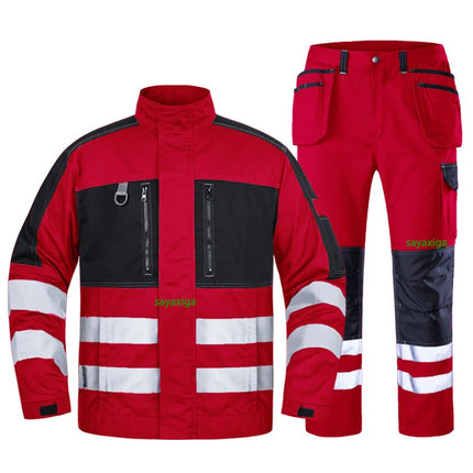 2026 New Work Clothes Men Construction Reflective Safety Coveralls Welding Suit Car Repair Workshop Mechanic Plus Size Clothes