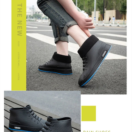 Men Women Short Tube Rain Boots Kitchen Anti-slip Rain Shoes Summer Ankle Outdoor Winter Car Washing Fishing Waterproof Shoes