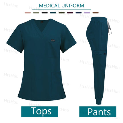 Nurse Accessories New Fashion Surgical Uniforms Woman Clinical Nursing Pediatrics Working Clothes Mens Scrub Hospital Scrub Sets-KarWorkwear
