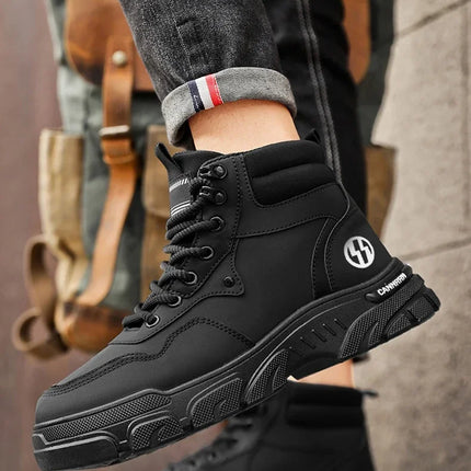 2025 autumn new breathable work boots for men, anti slip, wear-resistant, safety shoes, casual and comfortable sports shoes