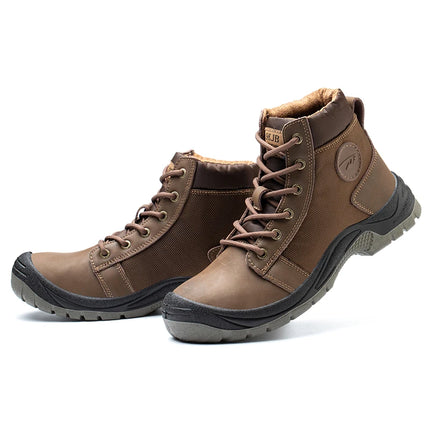 Safety shoes men's leather welding shoes anti-smashing, anti-puncture, non-slip sports Steel toe soft work boots for women-KarWorkwear