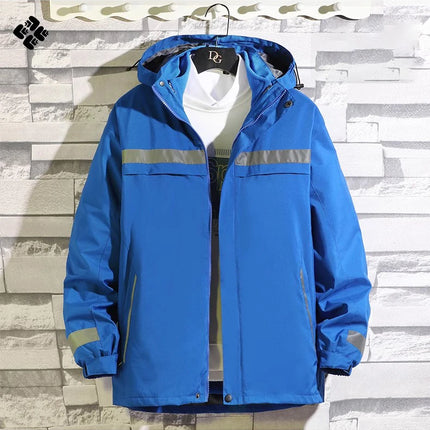 Reflective Jacket Waterproof and Warm with Dechable Fleece Linner 3 in 1 Hi Vis Windproof Workwear Jacket Men for Winter L-7XL