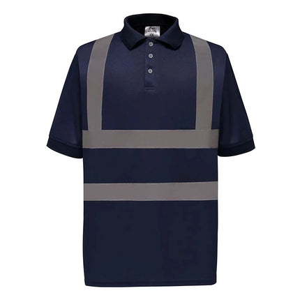 Hi Vis Short Sleeve Polo Short Safety Polo Shirt Navy Yellow Orange High Visibility Reflective Work Shirts