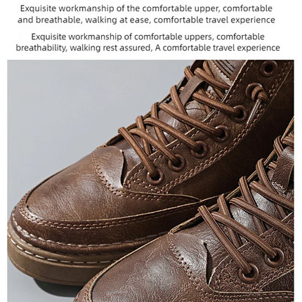 Men's boots four seasonal outdoor workwear boots male casual boots fashion soft sole comfortable leather sports boots men's shoe
