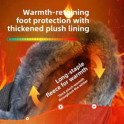 Fleece-lined Work Men's Safety Shoes Winter Steel Toe Rotation Button Thickened Warm Woman Anti-smashing Security Boots Protect
