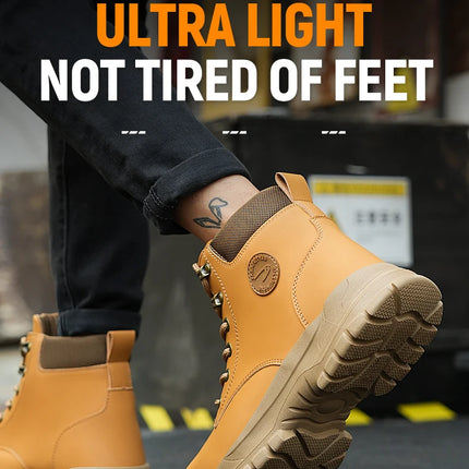Men Protective Boots Steel Toe Shoes Anti-smash Anti-puncture Work Boots Safety Shoes Indestructible Winter Boots Waterproof-KarWorkwear