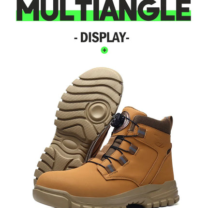 Waterproof Safety Boots Men Indestructible Steel Toe Work Boots Anti-smash Stab-resistant Safety Shoes Biker Botas Para Hombre