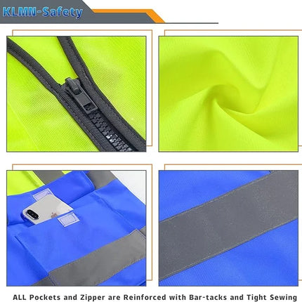 Custom Your Text Logo Reflective Safety Vest Construction Work Traffic Vest Railway Coal Miners Uniform Security ANSI Class 2-KarWorkwear