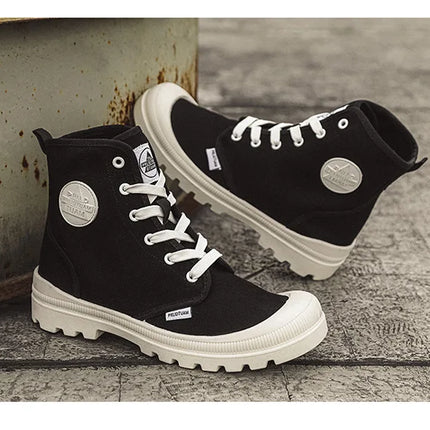 New Fashion High-top Mens Boots Outdoor Comfortable Mens Casual Boots Jungle Mountaineering Men Shoes Wide Bottom Platform Boots-KarWorkwear
