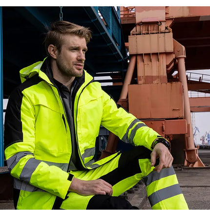 Hi Vis Work Clothing Working Suit For Man Mechanic Warm Winter Reflective Safety Work Coveralls Detachable Cotton Padded Linner