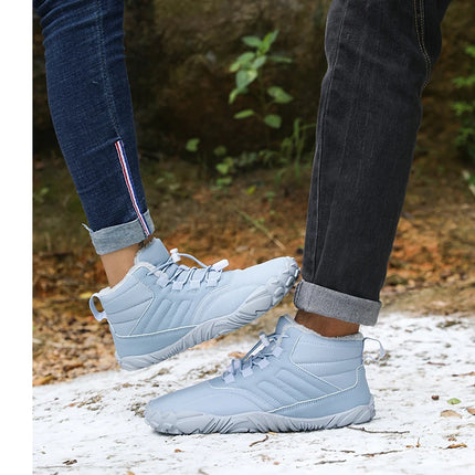 Snow Boots Men Winter Shoes Barefoot Ankle Boots 36-46 Couple Snow Shoes Outdoor Hiking Shoes Fur Warm Plush Boots
