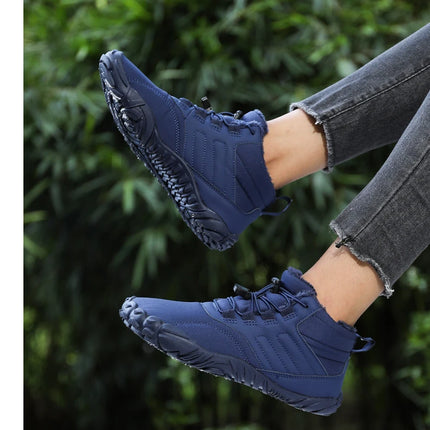 Snow Boots Men Winter Shoes Barefoot Ankle Boots 36-46 Couple Snow Shoes Outdoor Hiking Shoes Fur Warm Plush Boots