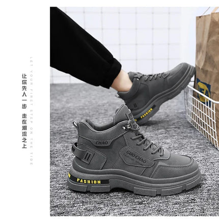 Mens Boots High Top Shoes Casual Winter Platform Designer Luxury Ankle Sport Chelsea Tactical Cowboy Work Safety Sneakers 안전화-KarWorkwear