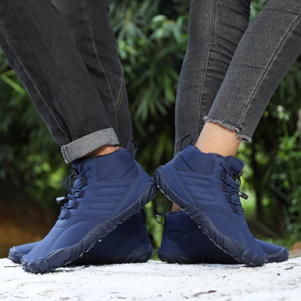 Snow Boots Men Winter Shoes Barefoot Ankle Boots 36-46 Couple Snow Shoes Outdoor Hiking Shoes Fur Warm Plush Boots