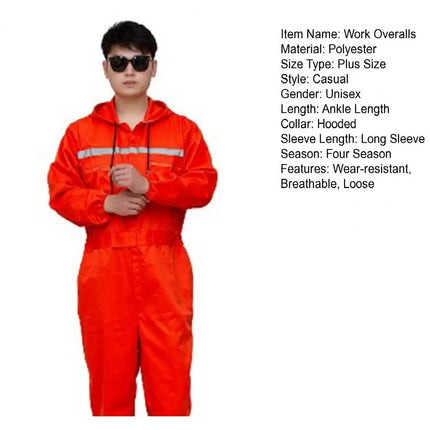 Men's Work Coveralls Safety Worker Clothing with Reflective Strips 5XL Uniforms Car Repair Overalls 100% Polyester-KarWorkwear