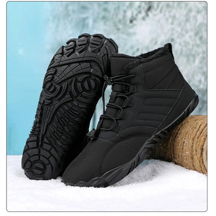 Snow Boots Men Winter Shoes Barefoot Ankle Boots 36-46 Couple Snow Shoes Outdoor Hiking Shoes Fur Warm Plush Boots