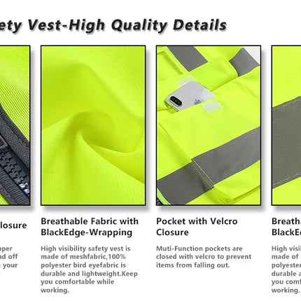 Custom Your Text Logo Reflective Safety Vest Construction Work Traffic Vest Railway Coal Miners Uniform Security ANSI Class 2-KarWorkwear