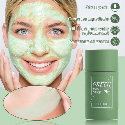 Green Tea Mask Face Clean GreenTea Mask Stick Deep Moisturizing Shrink Pores Blackhead Acne Facial Film Korean Skin Care Product-KarWorkwear