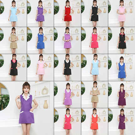 Women Salon Apron SPA Barber Shop Work Clothes Dress Hairdresser Beauty Salon Apron Manicure Shop Uniform Sleeveless Aprons-KarWorkwear
