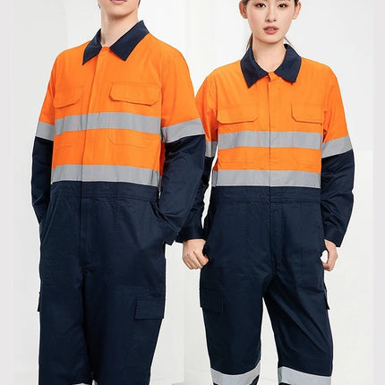 100% Cotton Work Coveralls Uniform Men Reflective Working Coveralls Welding Suits Car Repair Workshop Mechanic