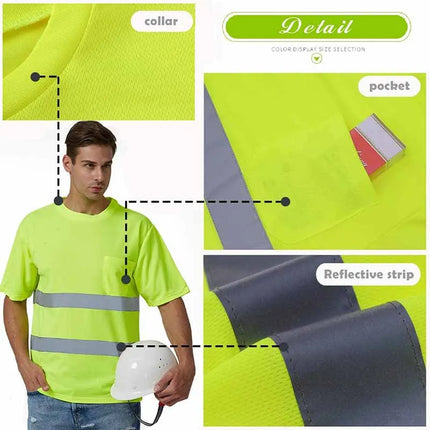 Safety Polo Shirt Custom Logo Work Uniform Motorcycle Cycling Sports Outdoor Reflective Clothing-KarWorkwear