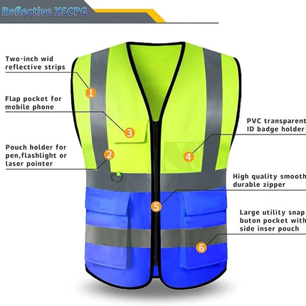 Custom Your Text Logo Reflective Safety Vest Construction Work Traffic Vest Railway Coal Miners Uniform Security ANSI Class 2-KarWorkwear