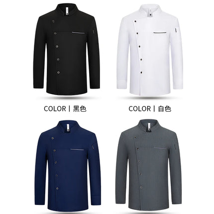 Men chef jacket with apron Long Sleeve Chef uniform Restaurant Cook Coat Chef T-shirt Work Uniform Hotel Clothes Logo women-KarWorkwear