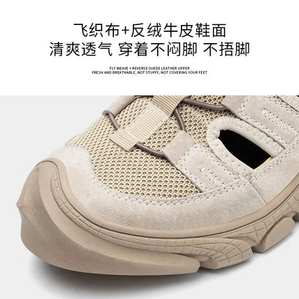 Safety Shoes Men Summer Breathable Work Sandals Men Anti-smash Anti-puncture Indestructible Shoes Work Sneakers Protective Shoes-KarWorkwear